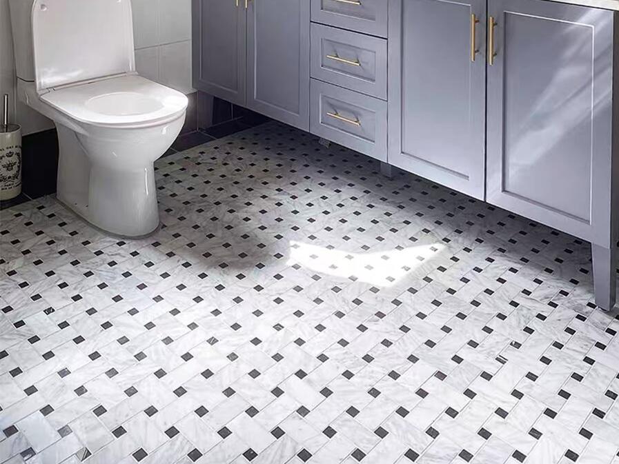 https://www.wanpomosaic.com/black-and-white-thassos-marble-basketweave-mosaic-wall-floor-tile-product/