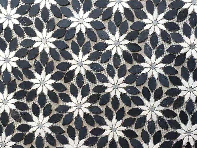 https://www.wanpomosaic.com/daisy-waterjet-marble-black-and-white-mosaic-tile-for-wall-floor-product/