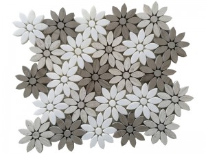 https://www.wanpomosaic.com/triple-colors-mixed-sunflower-waterjet-stone-flower-marble-mosaic-tile-product/