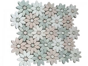 https://www.wanpomosaic.com/triple-colors-mixed-sunflower-waterjet-stone-flower-marble-mosaic-tile-product/