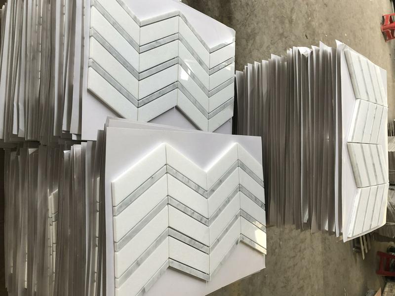 https://www.wanpomosaic.com/hot-sale-white-mosaic-herringbone-chevron-marble-tile-backsplash-product/