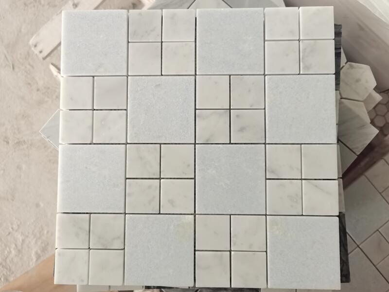 Blue And White Mosaic Wall Tiles Square Marble Mosaic Tile Factory Supply (5)