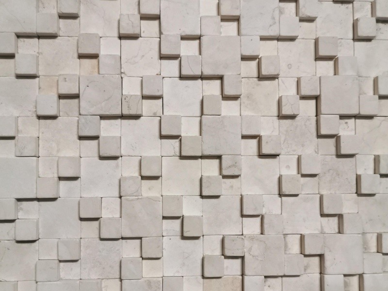 China Supplier Uneven 3D Square Beige Stone Mosaic Tile For Sale (1)