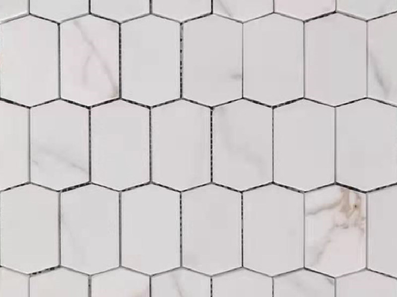 Durable Calacatta Gold Backsplash Tile White Hexagon Marble Mosaic (1)