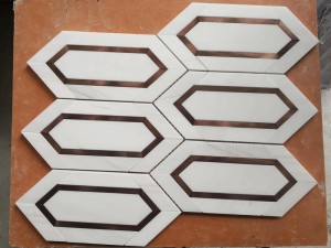 Durable Calacatta Gold Backsplash Tile White Hexagon Marble Mosaic (5)
