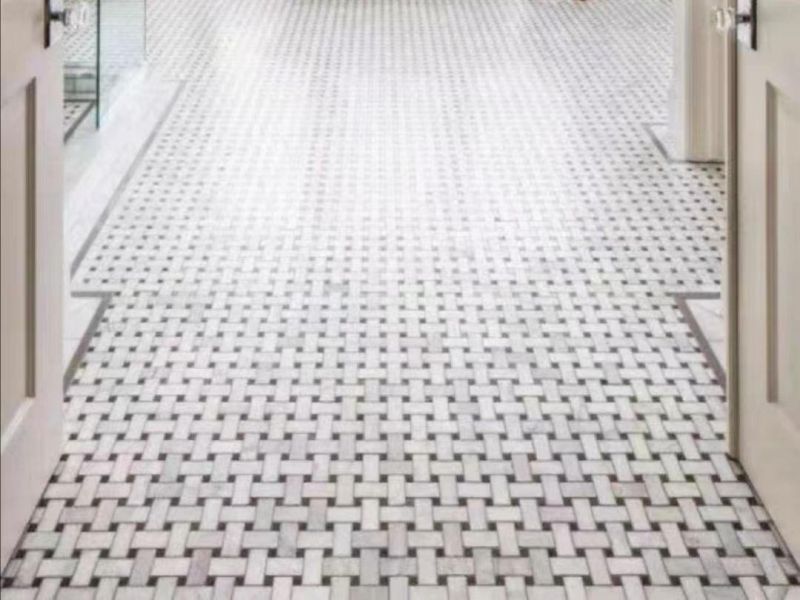 Durable Elegant Oriental White Marble Flooring Mosaic Tile For Bathroom (7)