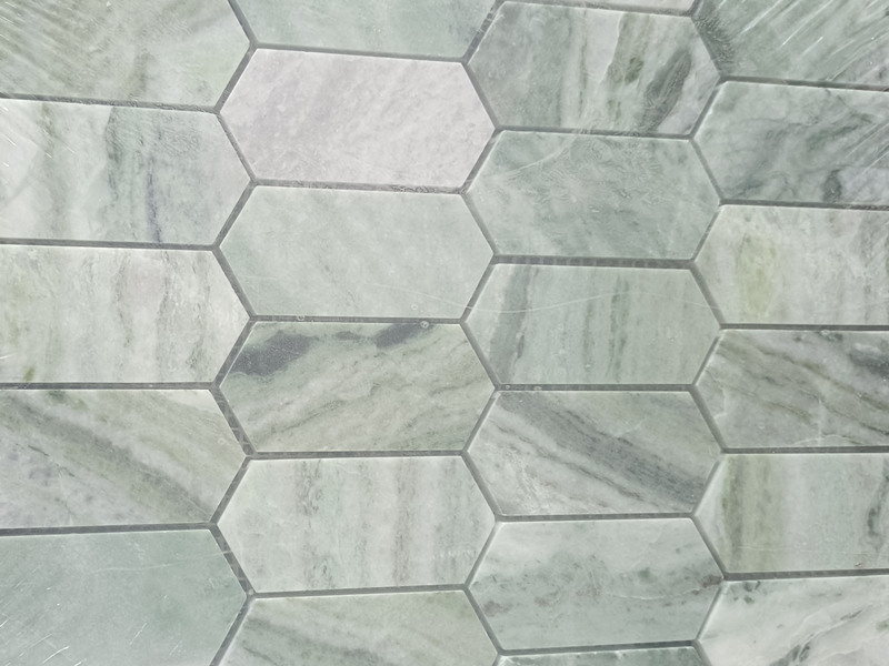 Natural Marble Harlow Picket Tile Green Mosaic Tiles Floor & Wall Tiles WPM381 (1)