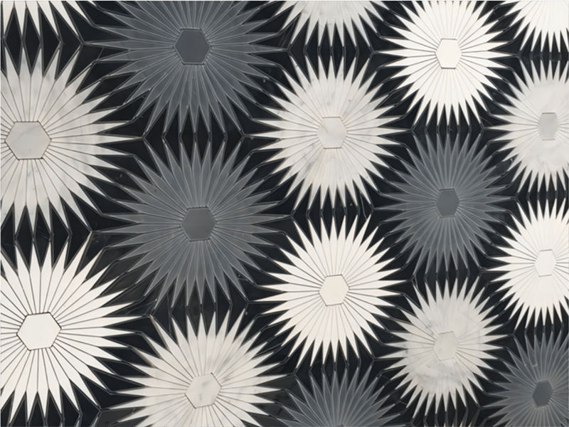 New Pattern Sunflower Tile Black And White Marble Mosaic Made In China (7)