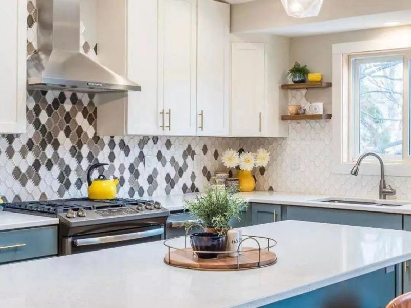 New Product Interior Decoration Waterjet Marble Mosaic Kitchen Backsplash Tile (6)