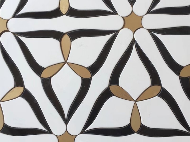 New Product Interior Decoration Waterjet Marble Mosaic Kitchen Backsplash Tile (7)
