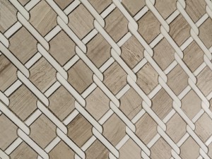 New Style Wooden Marble And White Weave Rope Mosaic Tile For Wall (2)