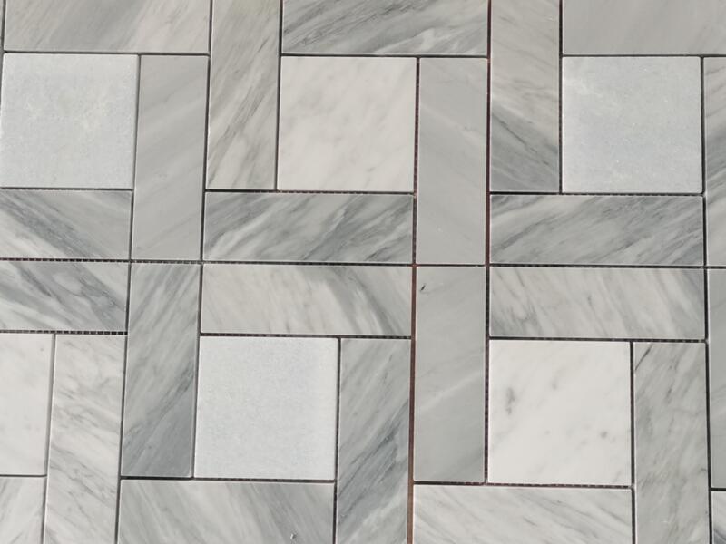 Popular Wall Tile Grey And White Carrara Marble Mosaic Backsplash Made In China (1)