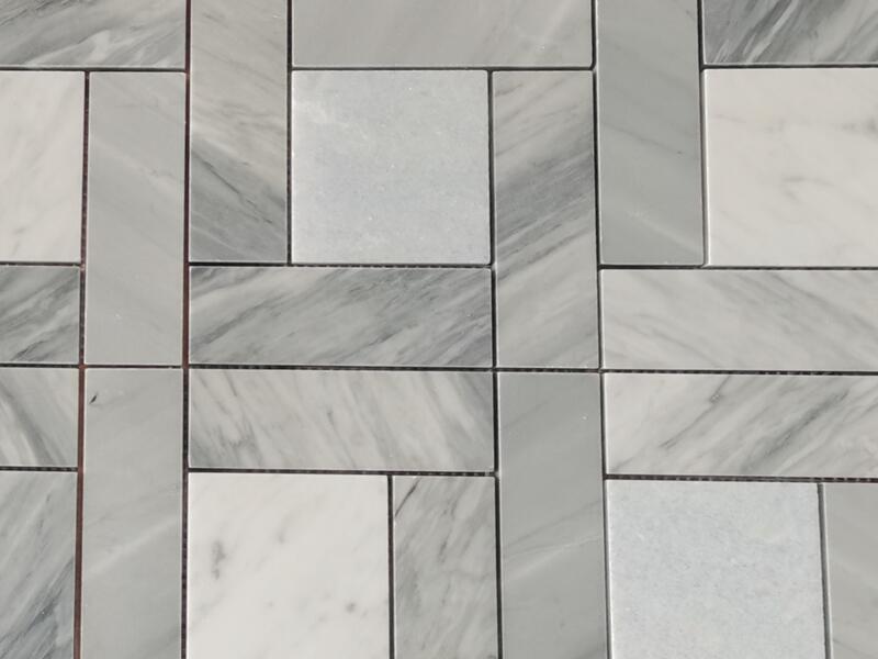 Popular Wall Tile Grey And White Carrara Marble Mosaic Backsplash Made In China (3)