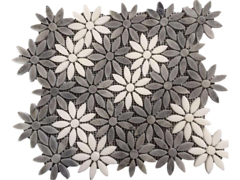 https://www.wanpomosaic.com/triple-colors-mixed-sunflower-waterjet-stone-flower-marble-mosaic-tile-product/