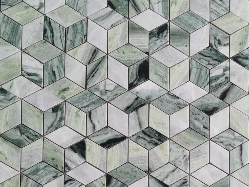 https://www.wanpomosaic.com/wholesale-price-three-dimensional-cube-green-marble-mosaic-tile-product/