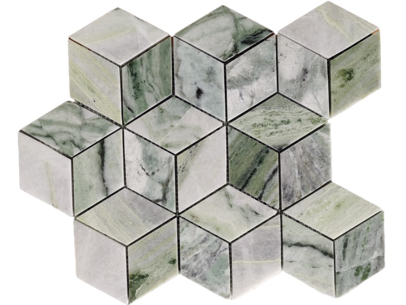 https://www.wanpomosaic.com/wholesale-price-three-dimensional-cube-green-marble-mosaic-tile-product/