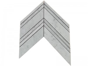 Wholesale White Carrara Big Chevron Marble Mosaic Tile Backsplash (4)