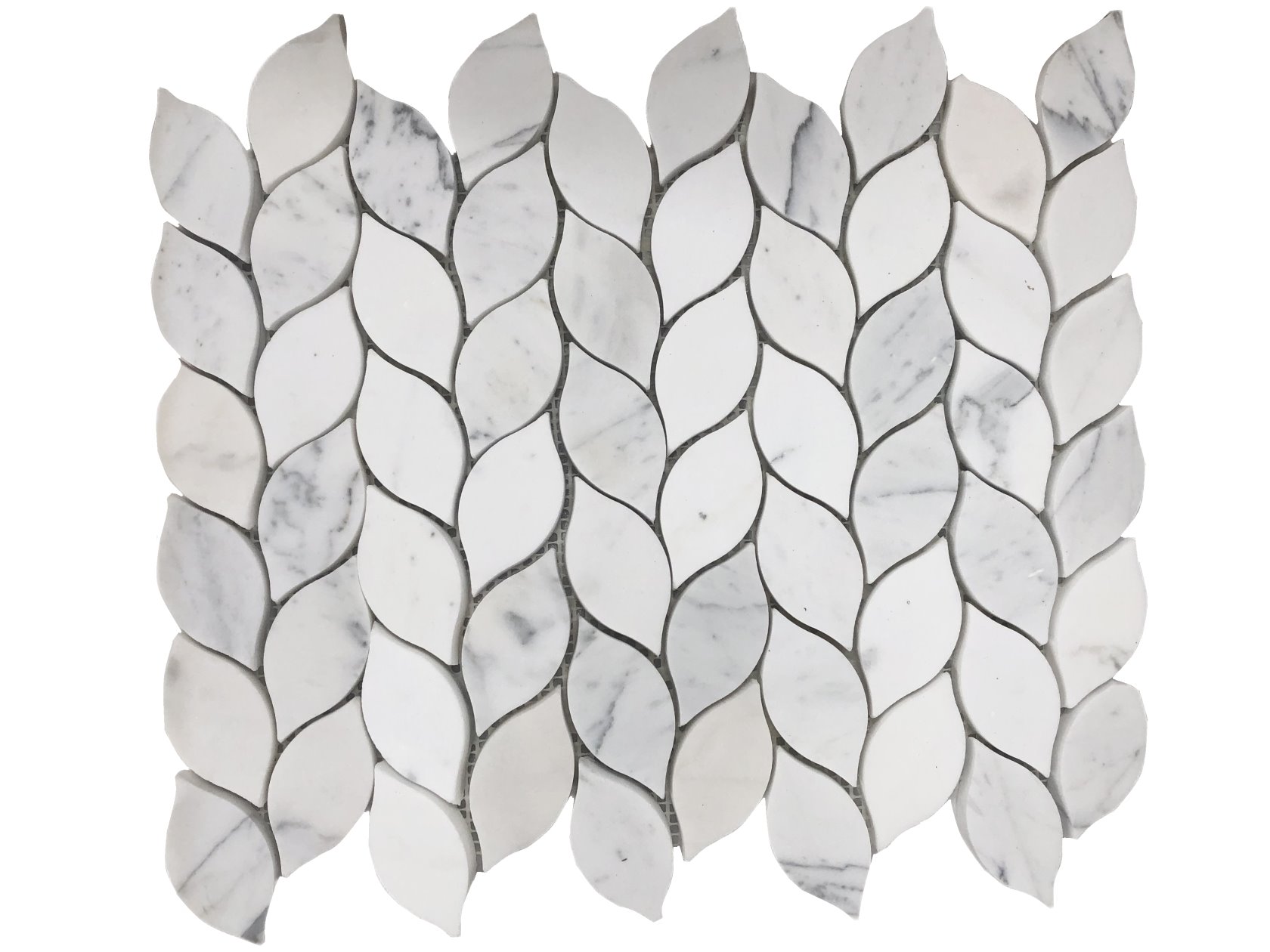 https://www.wanpomosaic.com/best-bianco-carrara-white-marble-mosaic-pattern-waterjet-leaf-tiles-product/