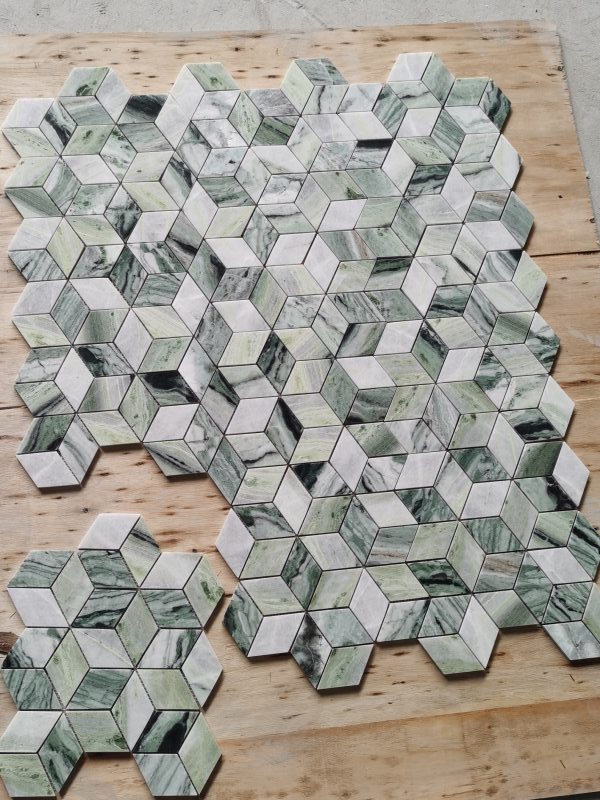 https://www.wanpomosaic.com/wholesale-price-three-dimensional-cube-green-marble-mosaic-tile-product/